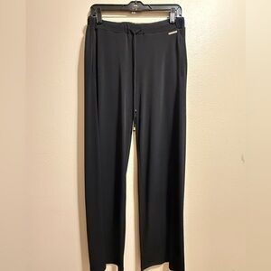 Michael Kors Black Matte Jersey Drawstring Pant